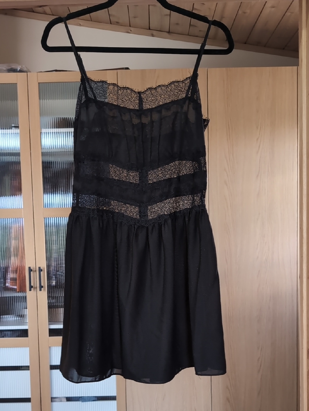 Black Lace Spaghetti-Strap Dress